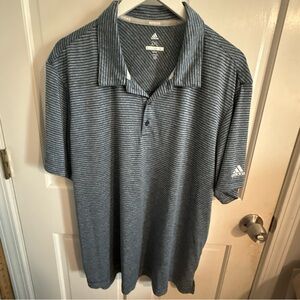 adidas Men's Blue Heathered Stripe Polo